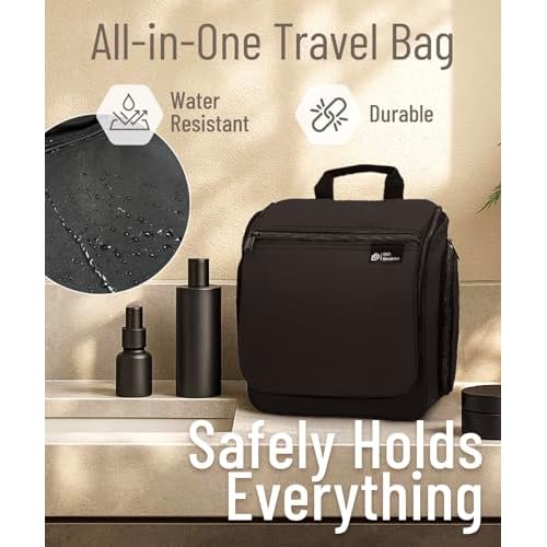 D&D Wanderlust D&D Hanging Travel Toiletry Bag for Men and Women ? Cosmetics, Makeup and Toiletries Organizer Kit with 10 Compartments