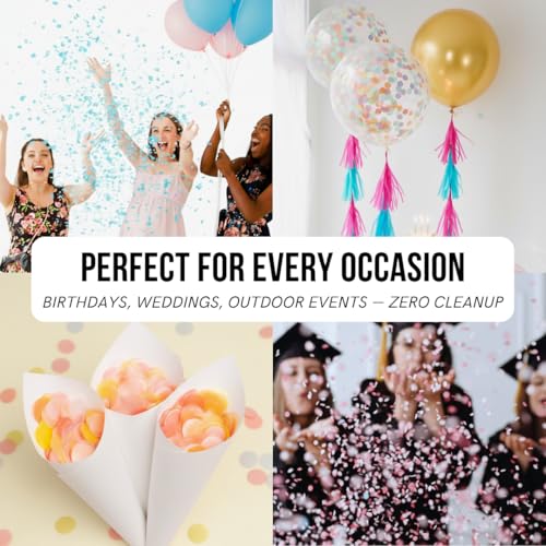 Biodegradable Rice Paper Confetti - Eco-Friendly 50g Toss for Parties