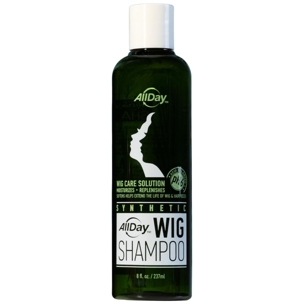AllDay Locks Synthetic Wig Shampoo - Gently Cleanse & Detangle Synthetic Hair | pH Balanced, Paraben-Free - 8 oz