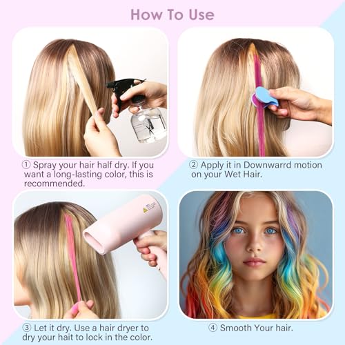 8-Count Washable Temporary Hair Chalk Set for Kids & Adults