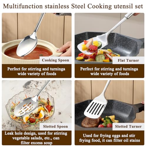 Homquen 4-Piece Stainless Steel Kitchen Utensils Set
