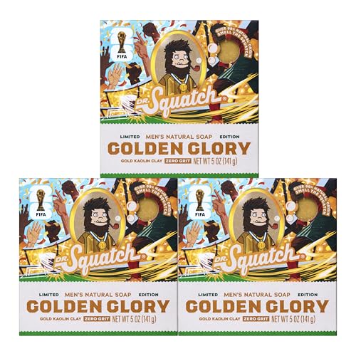 Dr. Squatch FIFA World Cup 2026 Bar Soap Set - Golden Glory (5 oz, 3-Pack)