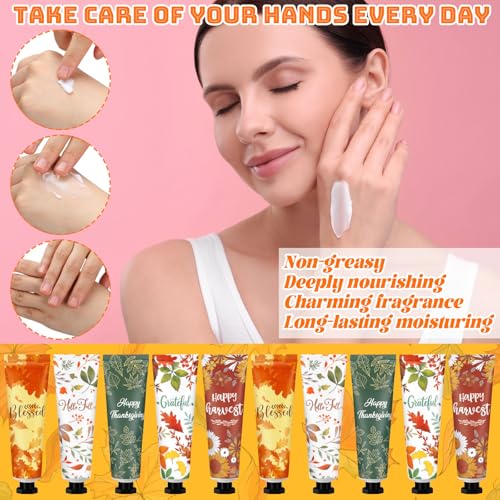 10 Pcs Fall Hand Cream Set - Natural Botanical Lotion for Chapped Hands