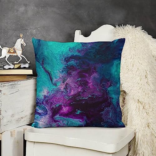 Galaxy Nebulous Velvet Throw Pillow Cover - 18" x 18" Cozy Cushion for Sofa & Bed
