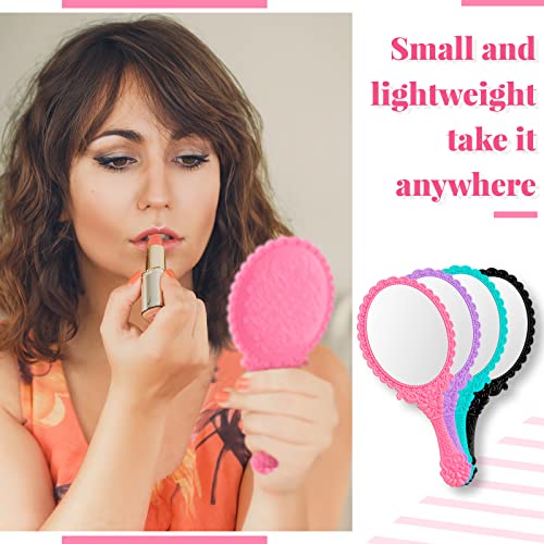 16 Pcs Vintage Handheld Mirror Set - Embossed Princess Makeup Mirrors
