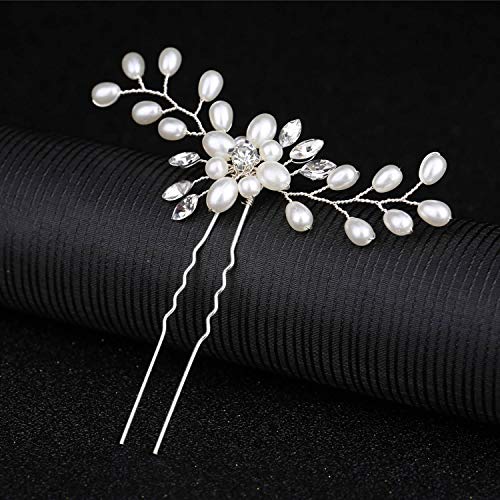 30-Piece Bridal Hair Accessory Set: Silver Combs & Floral U-Shaped Pins