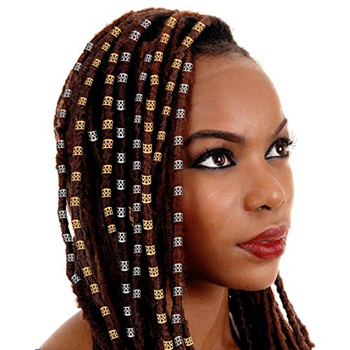Tbestmax 200 Pcs Dreadlocks Beads Hair Braid Rings Clips