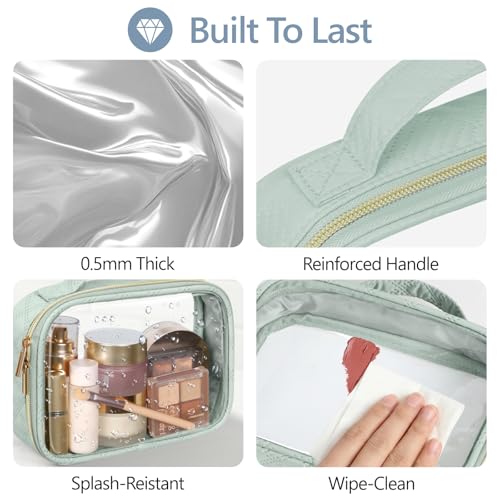 PACKISM TSA Approved Clear Makeup Bag Set - 2 Sizes in Laurel Green