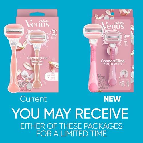 Gillette Venus ComfortGlide Women's Razor with White Tea Gel Bars