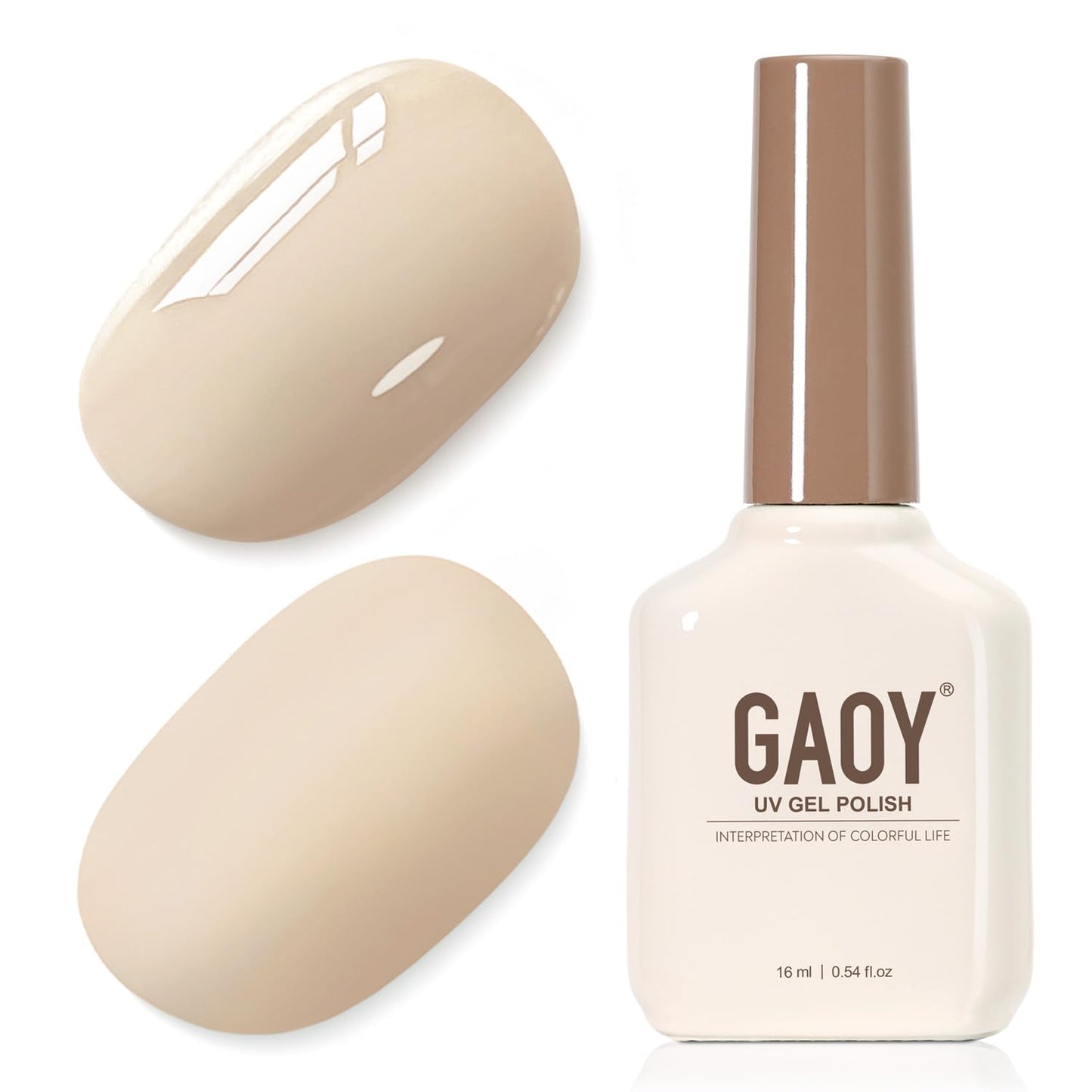 Sheer Light Pink Gel Nail Polish - 16ml UV Cure Jelly Milky White Peach for DIY Manicure & Pedicure