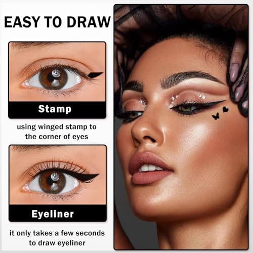 Double-Headed Black Eyeliner Stamp Pen Set for Easy Cat Eye Makeup