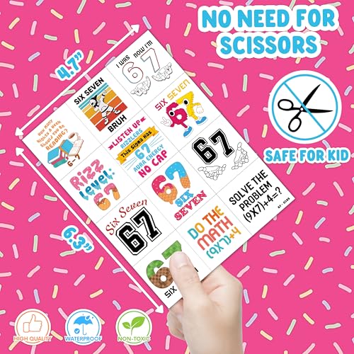 Kids Temporary Tattoos 120-Piece Fun Set | Pre-Cut Meme & Party Stickers