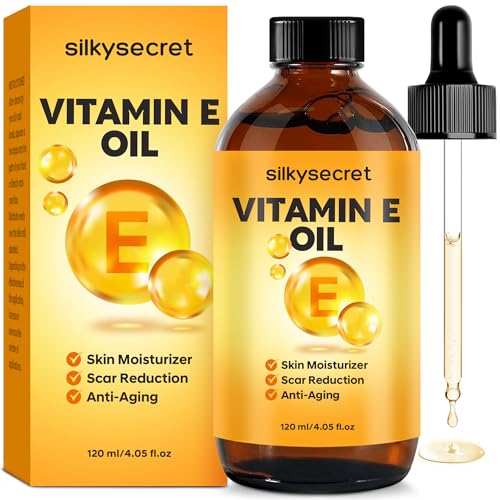 Organic Vitamin E Face and Body Oil with Jojoba & Almond Oils - 4.05 Fl Oz