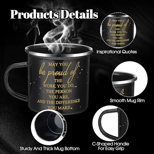 Thank You Gift Set for Men - Black 12 oz Mug, Toiletry Bag & Keychain