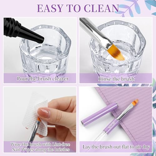 BQAN Ombre Nail Brush - Gradient Gel Art Tool with Rhinestone Handle