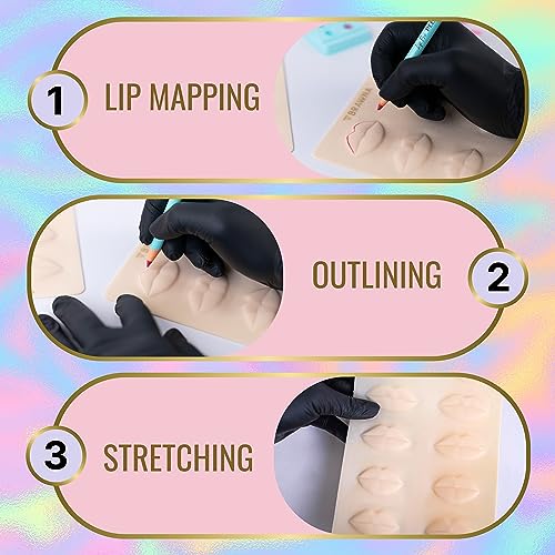 BRAWNA 3D Lip Practice Skin with 10 Lip Shapes - Nude-1 Pack for Lip Tattooing