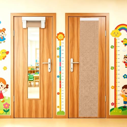 Burlap Classroom Door Window Curtains - 2 Pack Blackout Decor