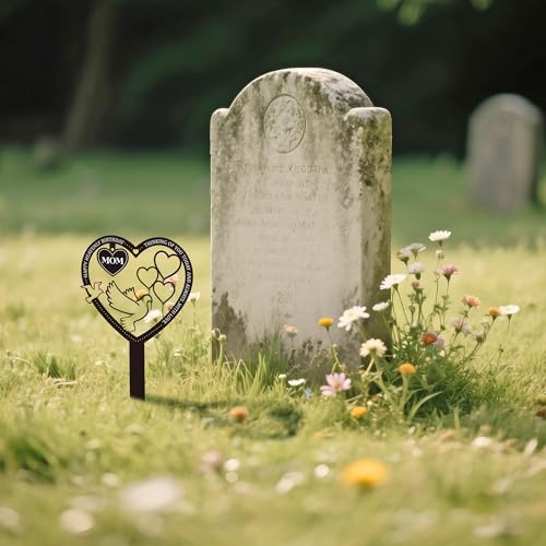 Mom Memorial Grave Marker - Happy Heavenly Birthday Plaque