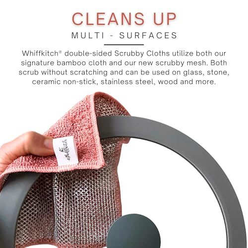 Whiffkitch Reusable Scrubbing Dishcloths - 6-Pack, 6x7in, Fast-Drying