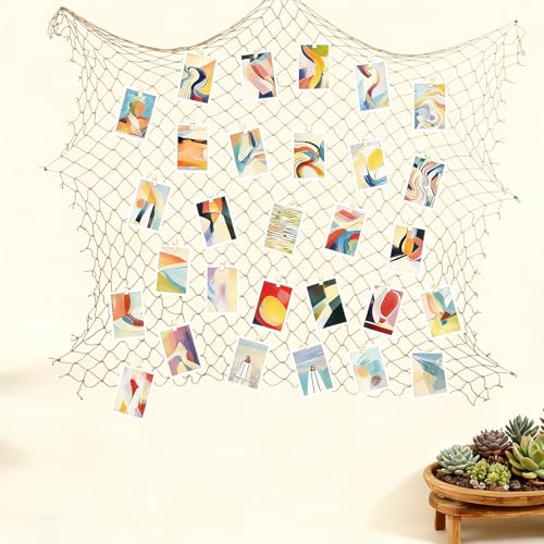 ZUEXT Decorative Fishing Net - 80x40 Inch Cotton Wall Decor (2 Pack)