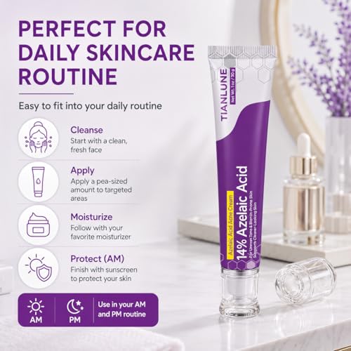 Azelaic Acid Face Cream 14% - 2PCS, 1 Oz Each for Uneven Skin