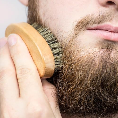 Beard Brush and Comb Set with Mustache Scissors - TIENQI Grooming Kit