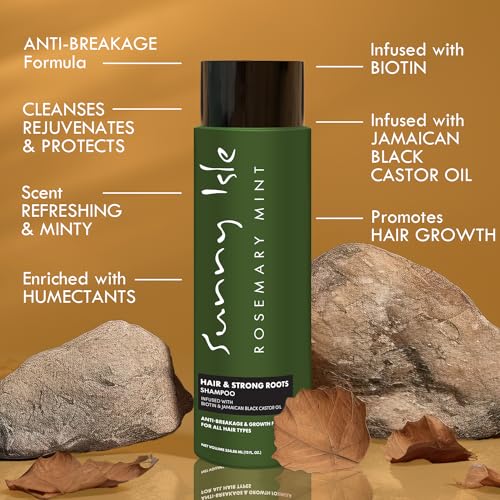 Rosemary Mint Shampoo & Conditioner Set - Anti-Breakage Growth Formula with Biotin & Jamaican Black Castor Oil | 2 x 12oz