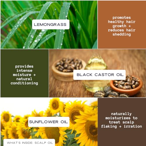 Scalp Oil for Curly Hair - Black Castor Oil & Lemongrass 4oz