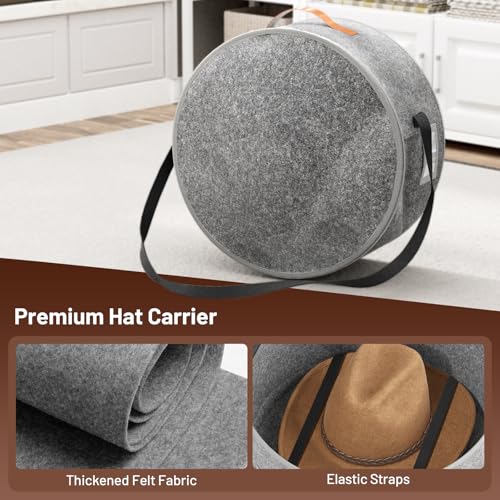 Collapsible Cowboy Hat Box for Travel & Storage - 5 Cap Organizer