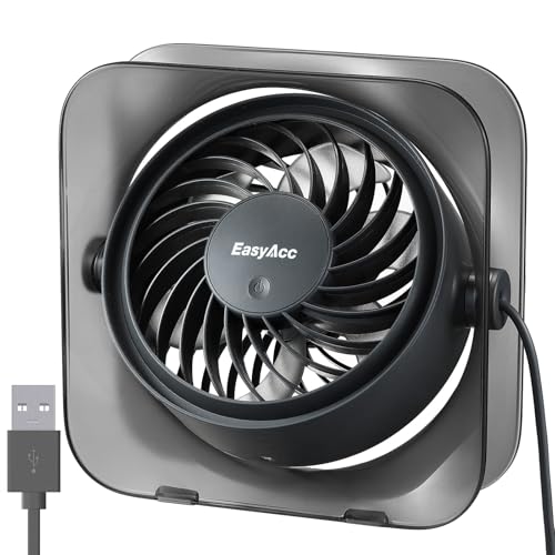 EasyAcc USB Desk Fan - Portable Mini Fan with Turbo Airflow for Travel & Bedroom