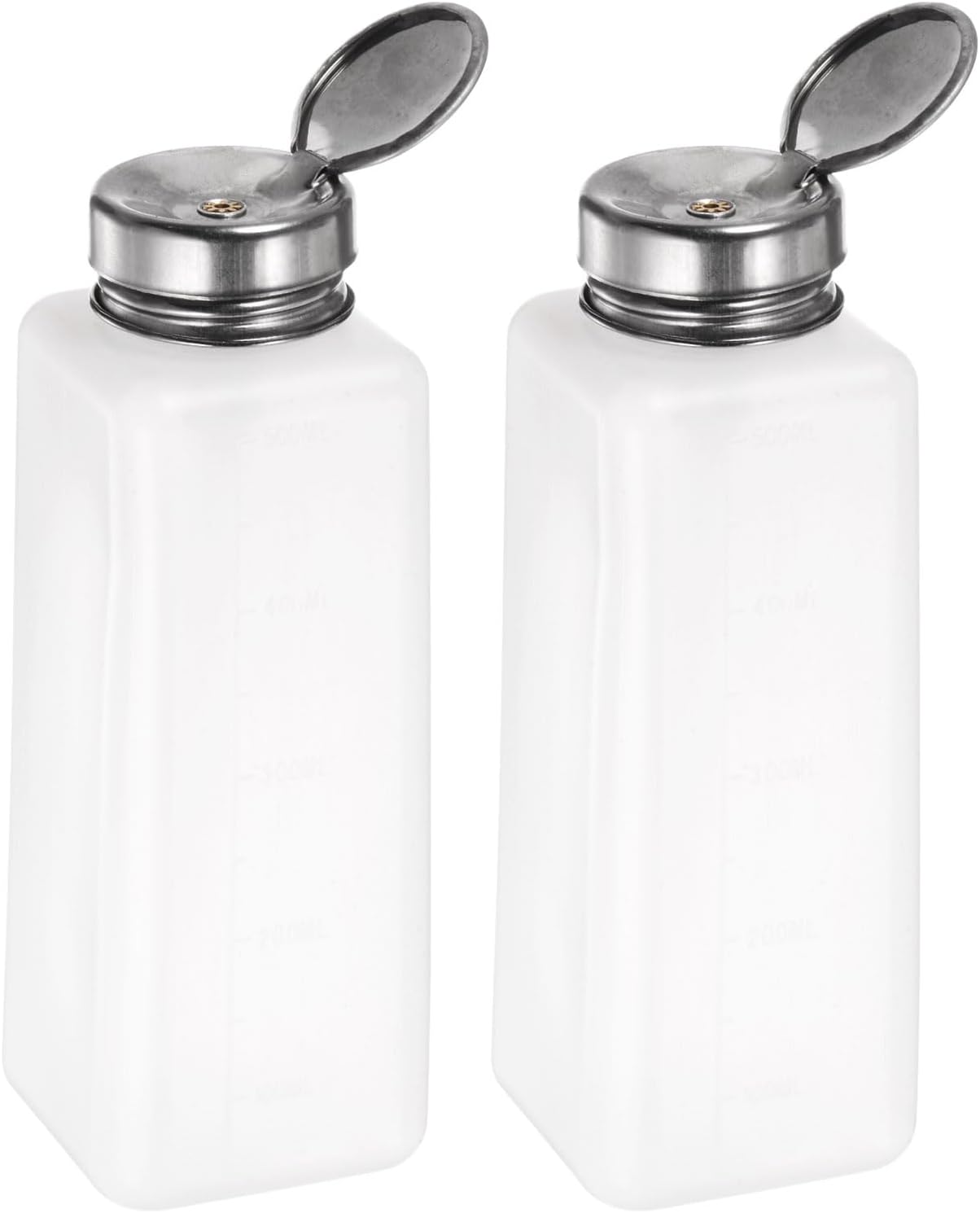 Harfington Alcohol Dispenser Pump Bottles - 200ml Push Down Liquid Dispenser with Sealing Stainless Steel Lid | Pink