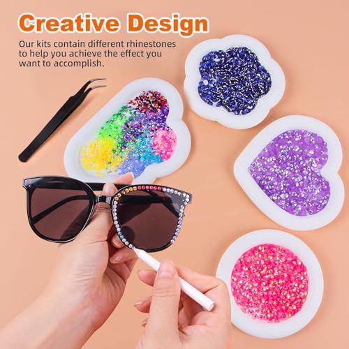 40 Colors Jelly Resin Rhinestones Bedazzling Kit with B7000 Glue