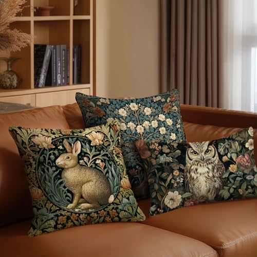 William Morris Inspired Vintage Floral Pillow Cover - 18x18