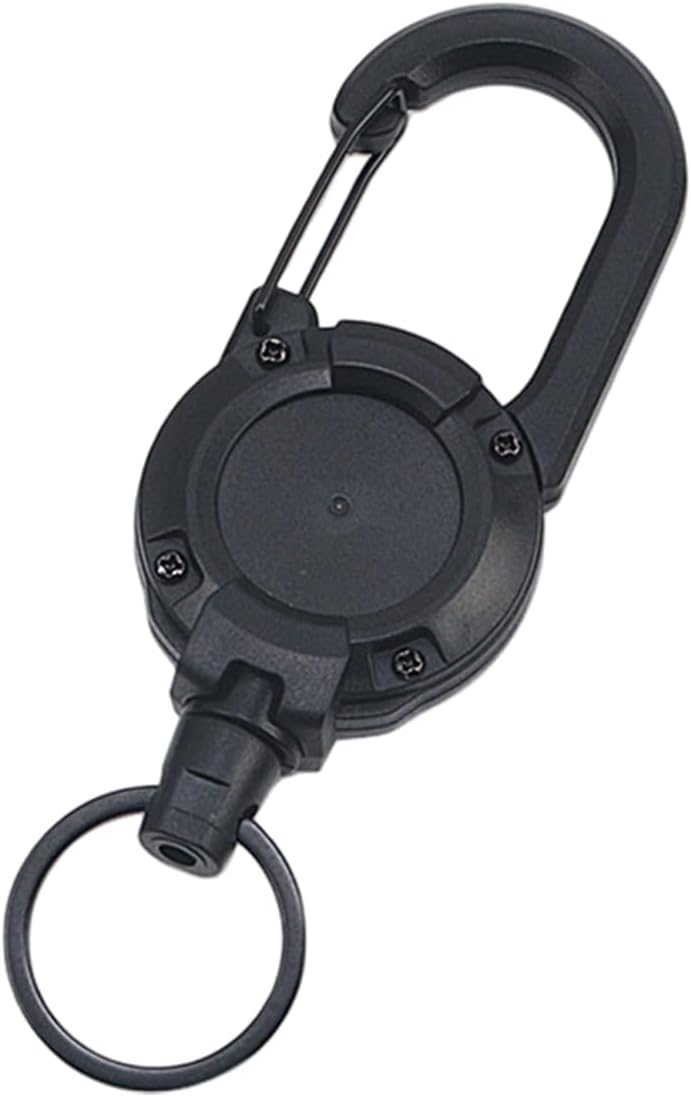Retractable Keychain - Heavy Duty Steel Cable With Secure Metal Clip | 2 Pcs for Hiking & Camping Accessories