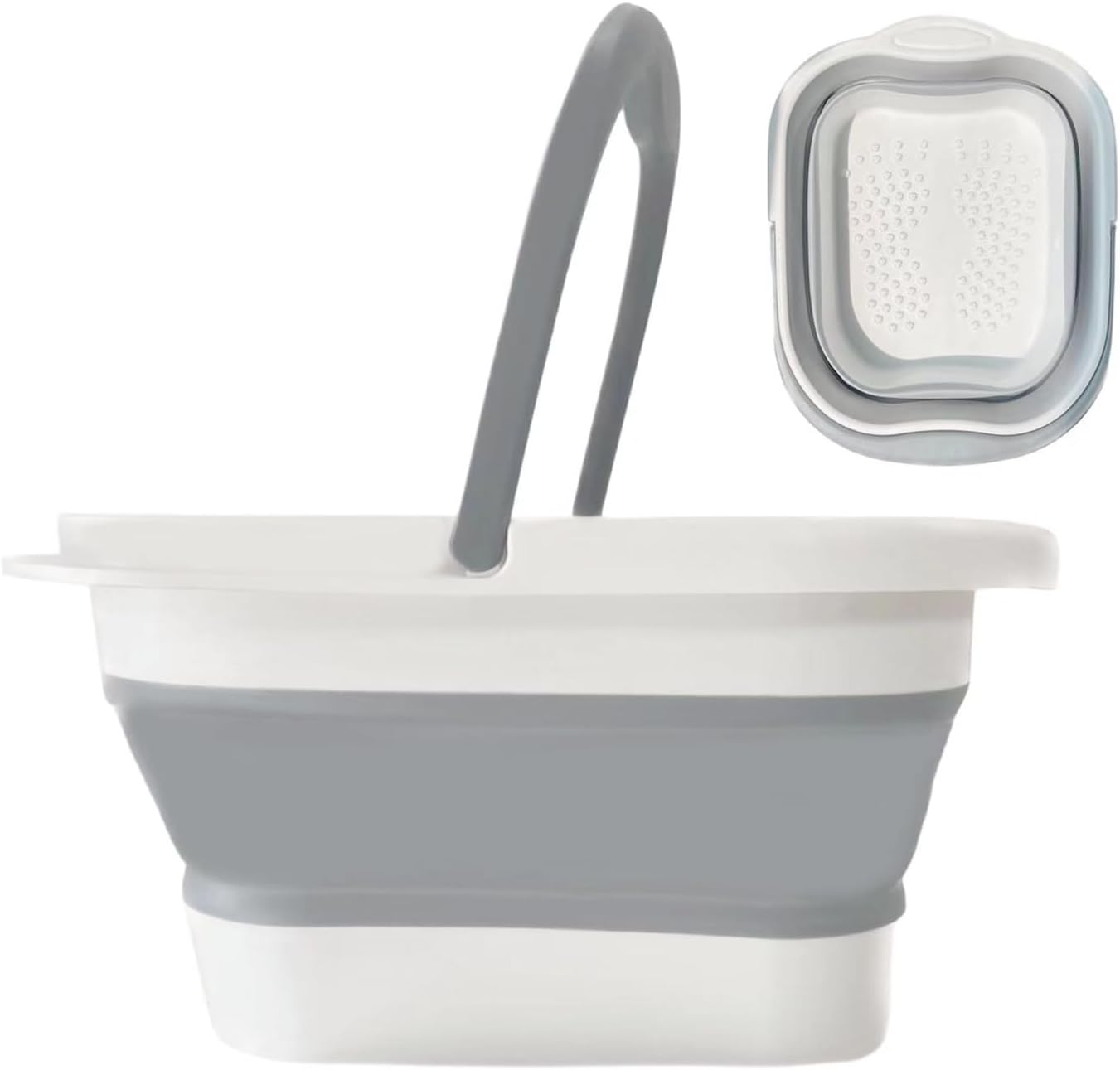 Collapsible Foot Spa Bath Massager - Soothing Soaking Tub for Dry, Cracked Feet | Green Plastic Basin with Handle