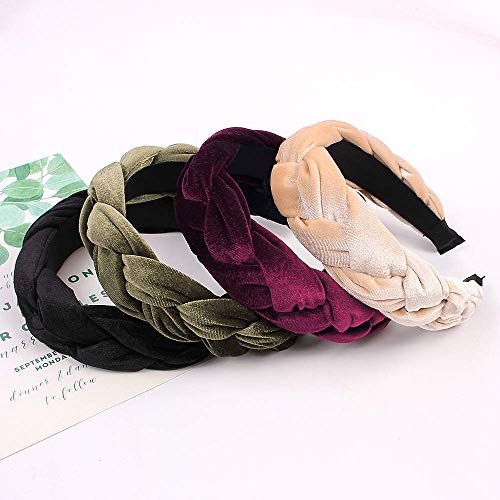 IvyU Large Padded Velvet Braided Headbands for Women - YHB-003