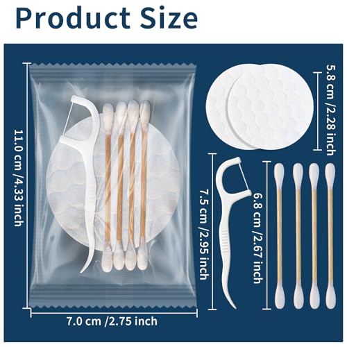 50-Pack Individually Wrapped Hotel Vanity Kits with Cotton Pads and Swabs
