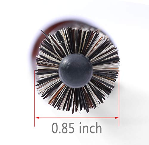 PERFEHAIR 0.85-Inch Mini Boar Bristle Round Brush for Short Hair