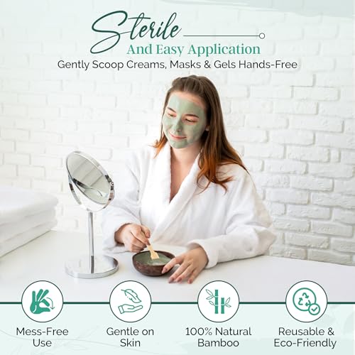 Bamboo Cosmetic Spatulas - Eco-Friendly Applicator for Skincare & Crafts (50 Pack)
