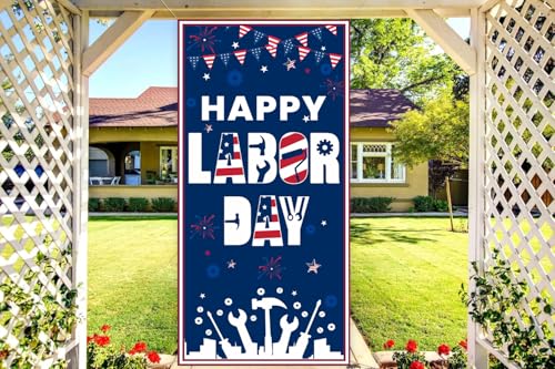 Labor Day Door Banner Sign - 72x36 Inches, Indoor/Outdoor Decoration