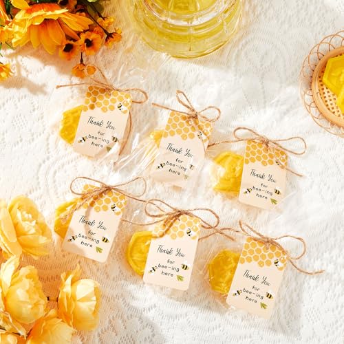12 Honeycomb Soap Party Favors with Thank You Cards for Baby Showers