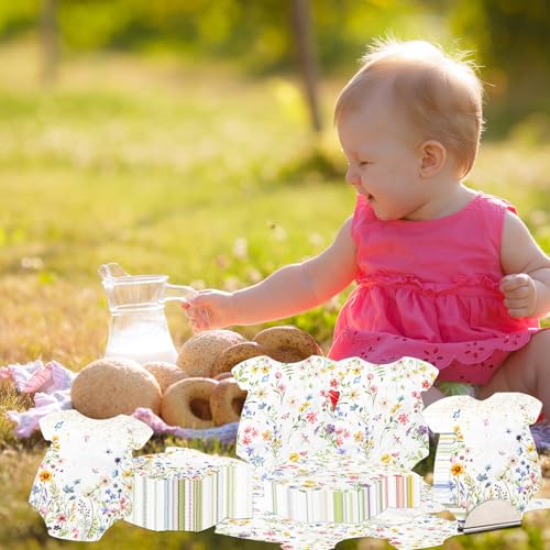 Wildflower Dress Bodysuit Napkins - 100 Pcs Spring Baby Shower Decorations