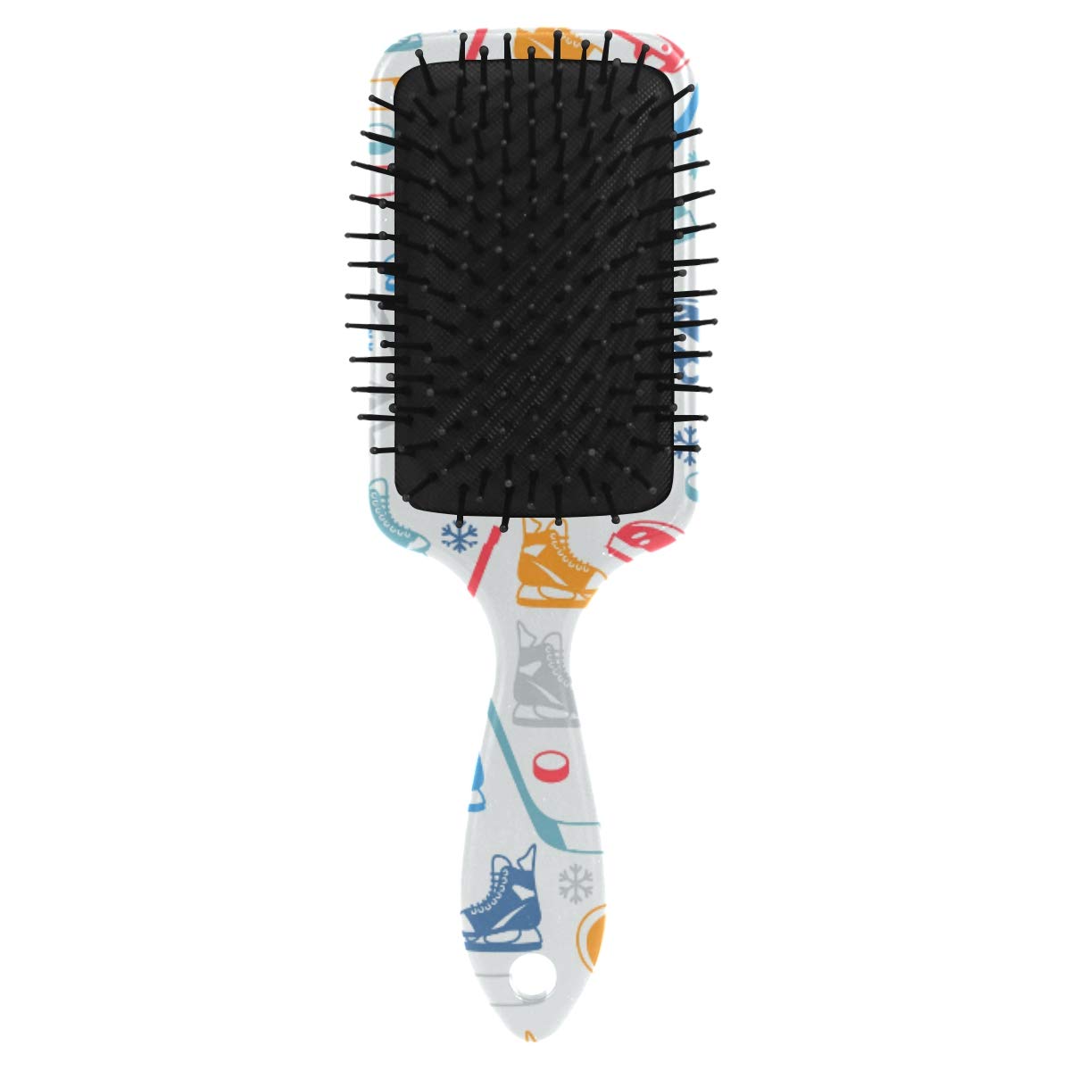 Ice Hockey Hair Brush | Soft Bristles for Wet & Dry Hair | Anti-Static & Frizz Control Comb for Women & Girls