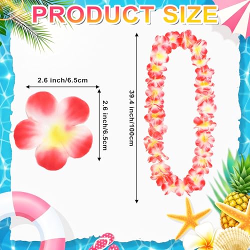 24 Pack Pink Hawaiian Leis Necklaces for Luau Parties & Events