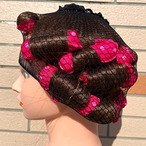 Aimin Soft Satin Sponge Overnight Curlers for Heatless Long Hair Curls (20 pcs, Pink)