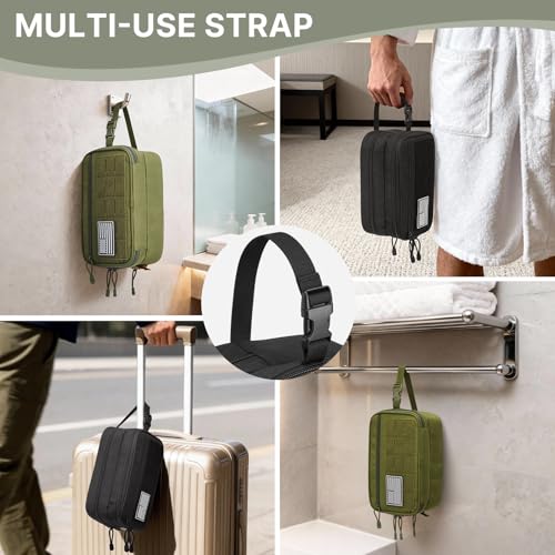 G4Free Black Waterproof Men’s Toiletry Travel Bag with Multiple Pockets