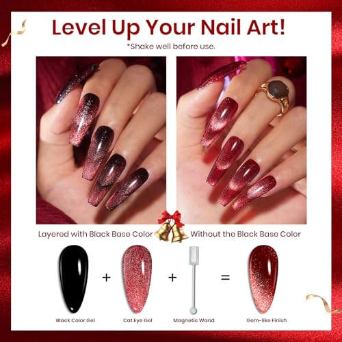 Beetles Cat Eye Gel Nail Polish Set - 6 Colors Magnetic Effect