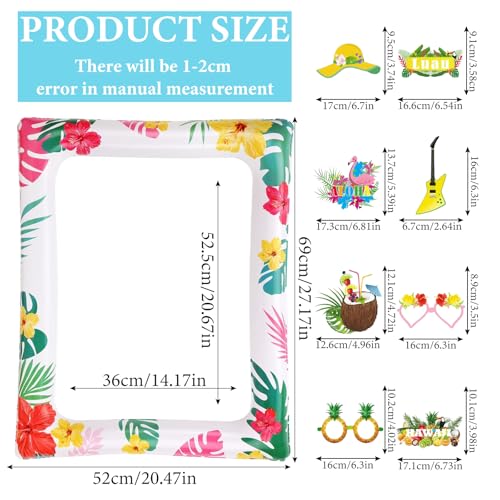 Inflatable Hawaiian Photo Booth Frame with 29 Props Kit