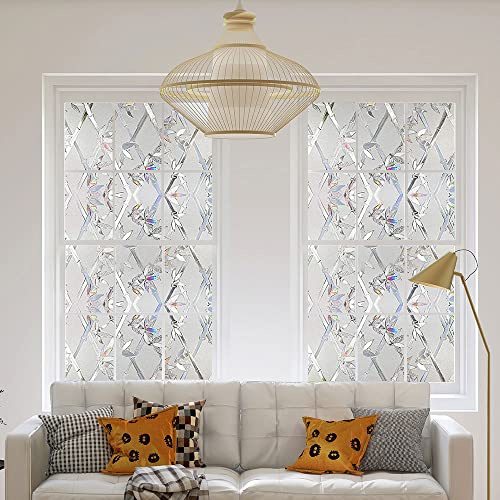 3D Stained Glass Window Privacy Film - Non-Adhesive, Removable