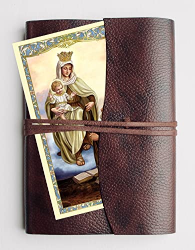 Vintage Brown Scapular of Our Lady of Mount Carmel Set with Prayer Cards